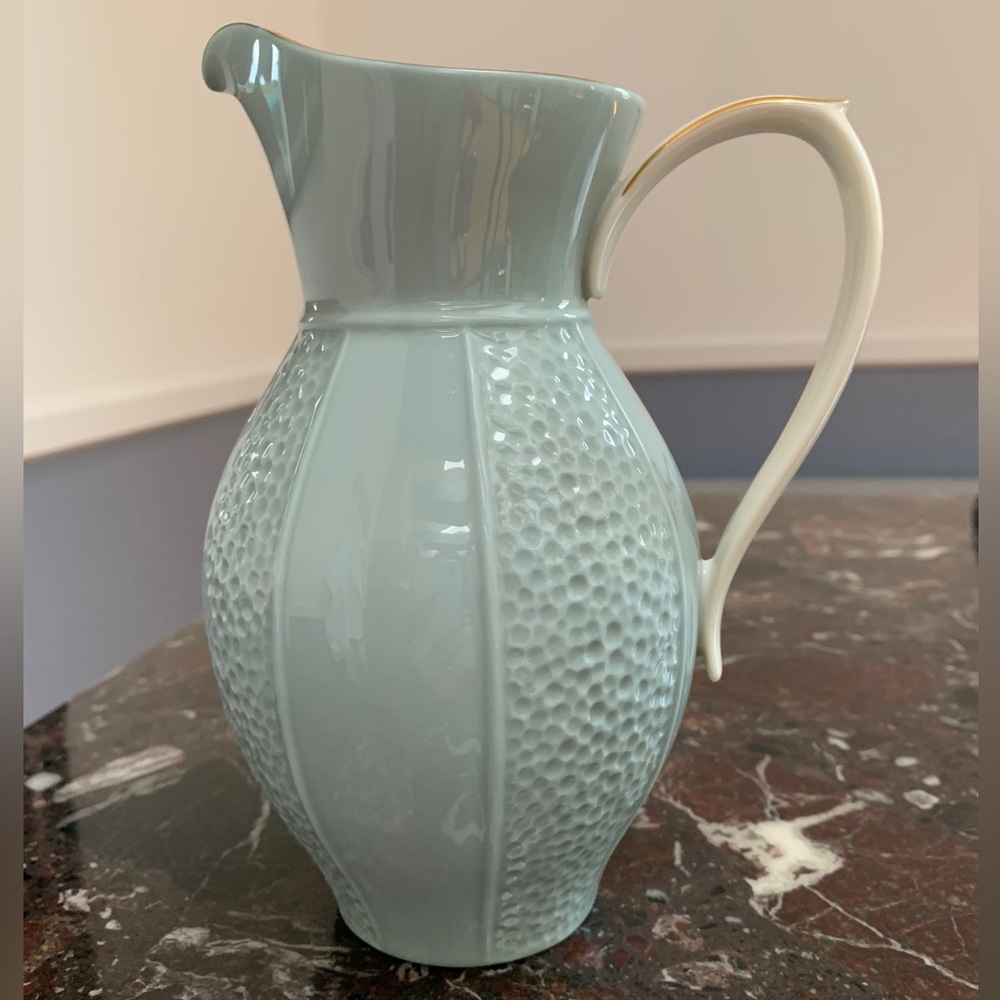 LENOX| porcelain| pitcher| blue| vintage| vase